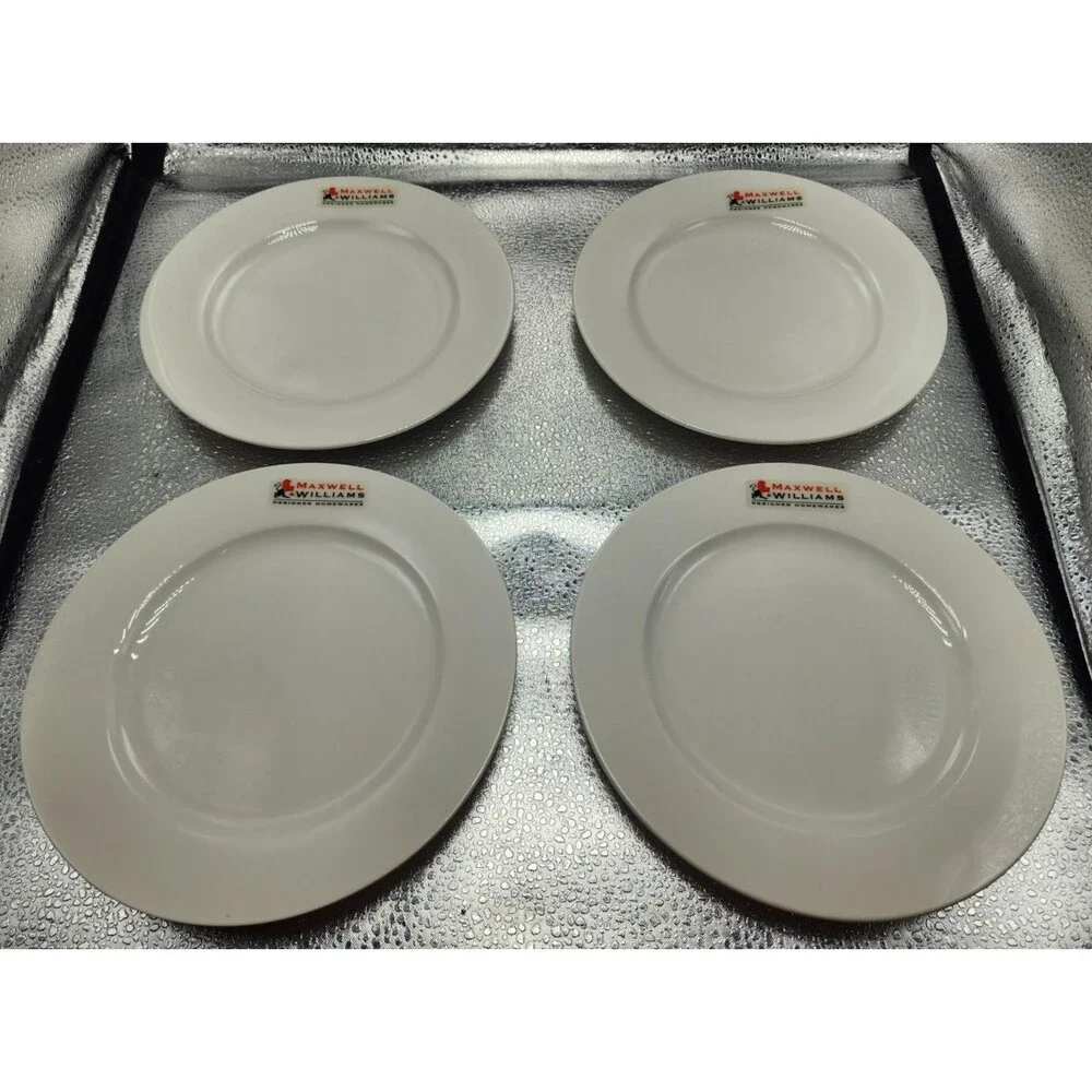MAXWELL & WILLIAMS SALAD/DESSERT PLATE WHITE (Set of 4) READ!!